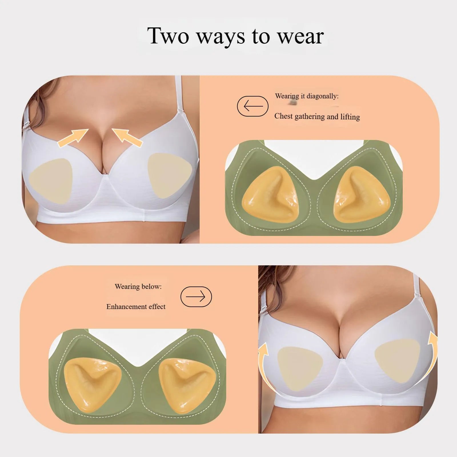 Double-Sided Bra Inserts: Push-Up & Anti-Slip