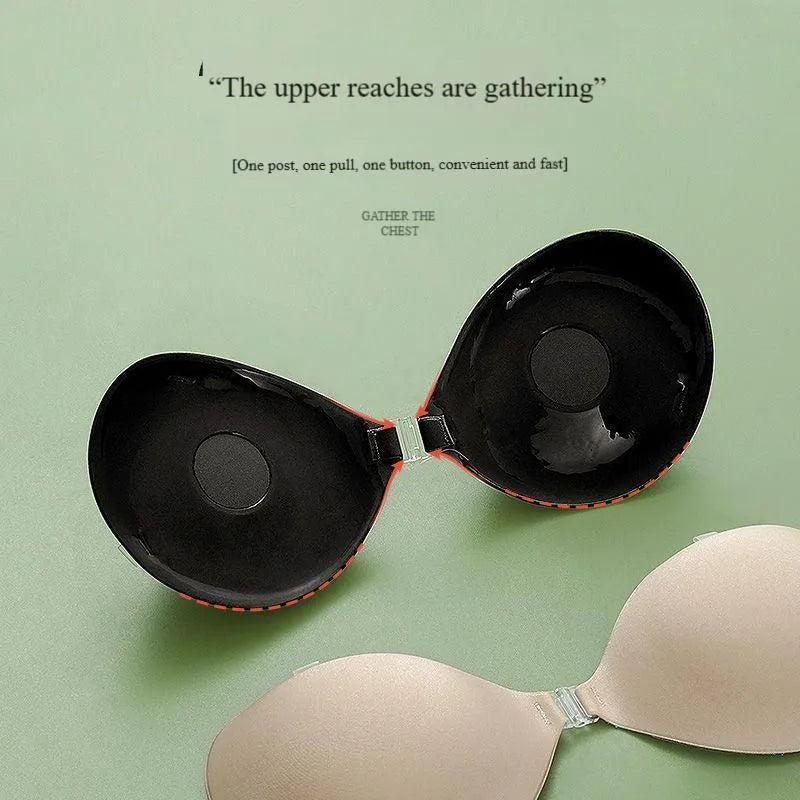 Front Closure Sticky Bra: Double Padded Push-Up